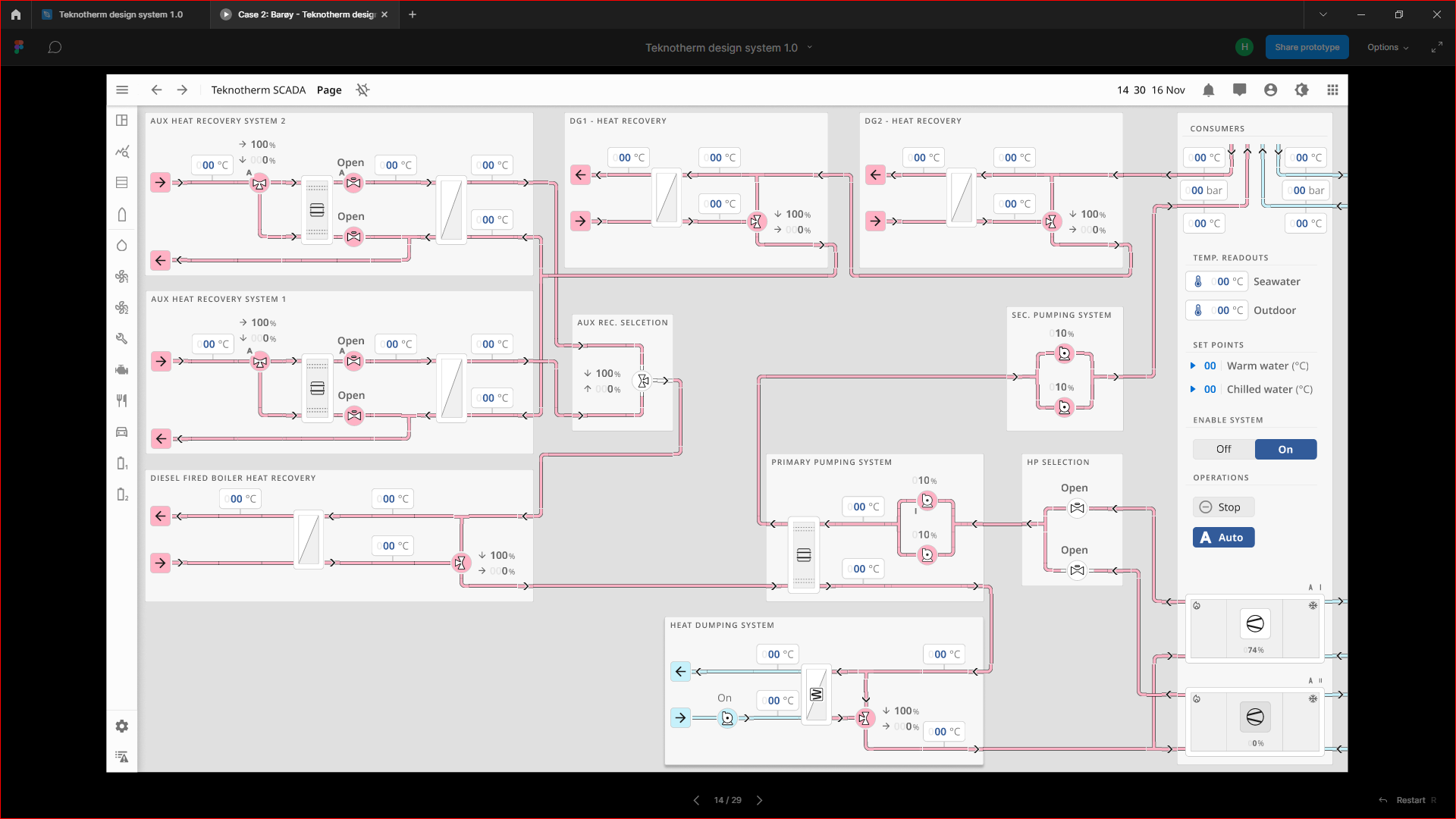 Figma'da tasarlanan Water System UI