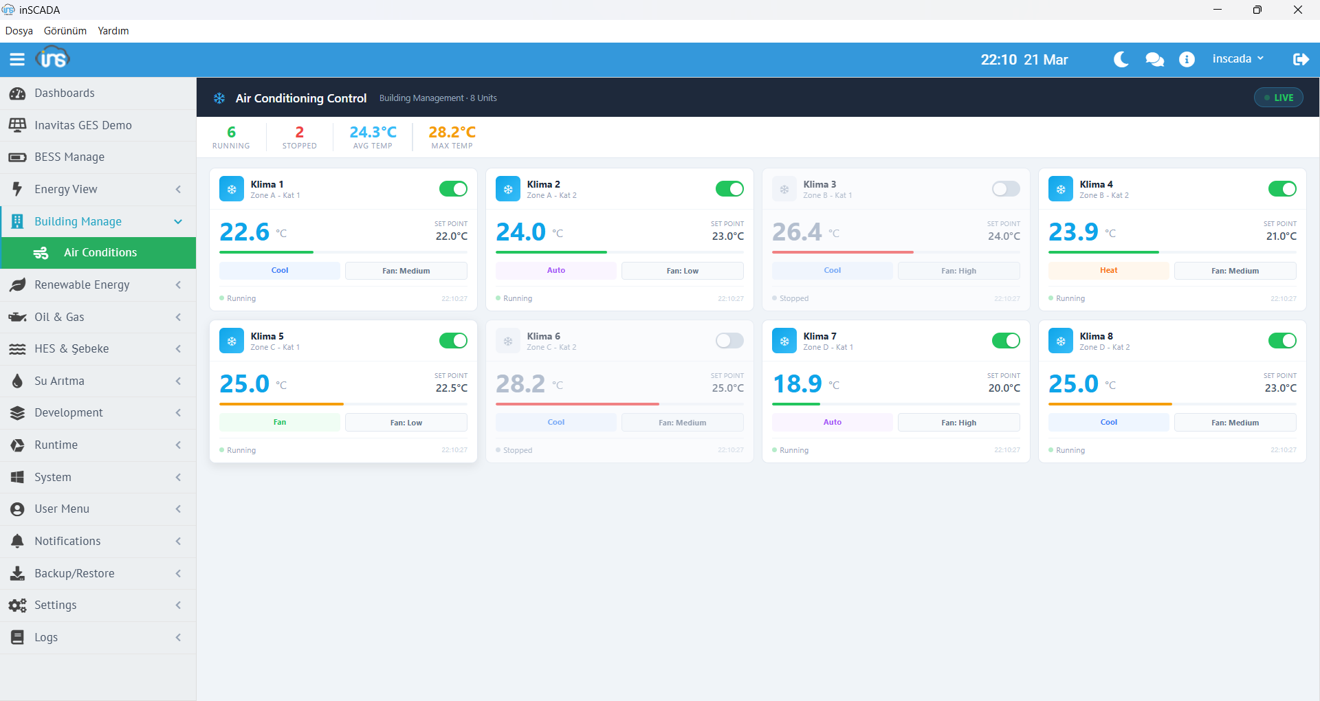 Bina Otomasyon - Klima