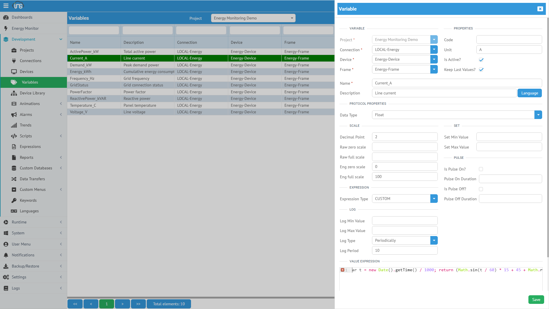 Variable Configuration